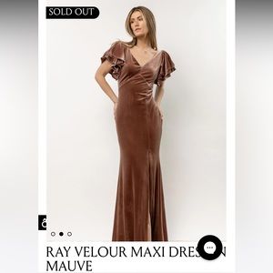 BOHME Ray Velour Maxi Dress In Mauve